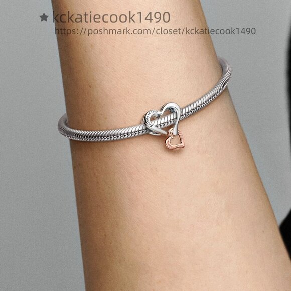 Pandora Two-tone Openwork Infinity Heart Charm - Picture 4 of 5